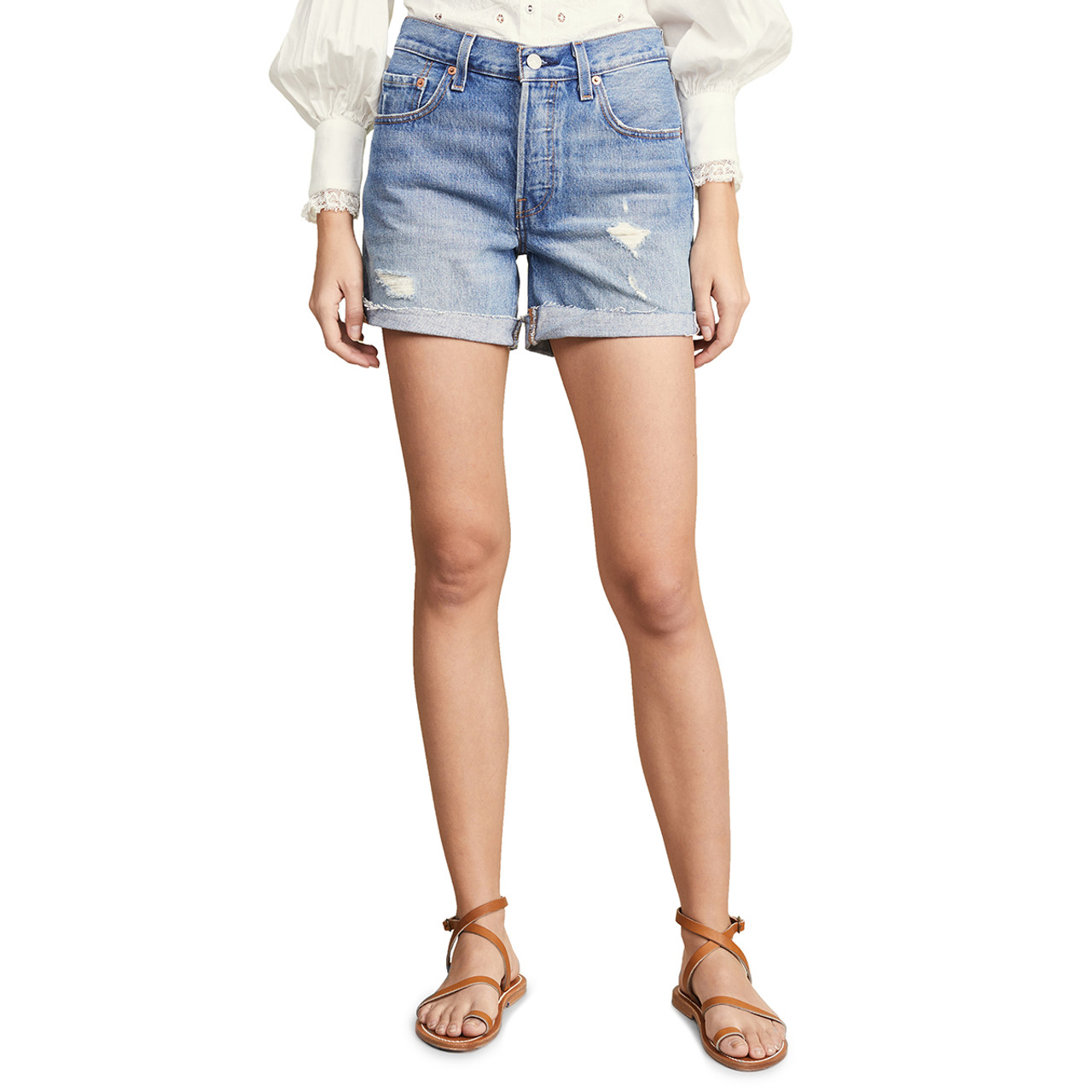 Levi's Jeans Online - 501 Non-Stretch Cutoff Shorts (Long)