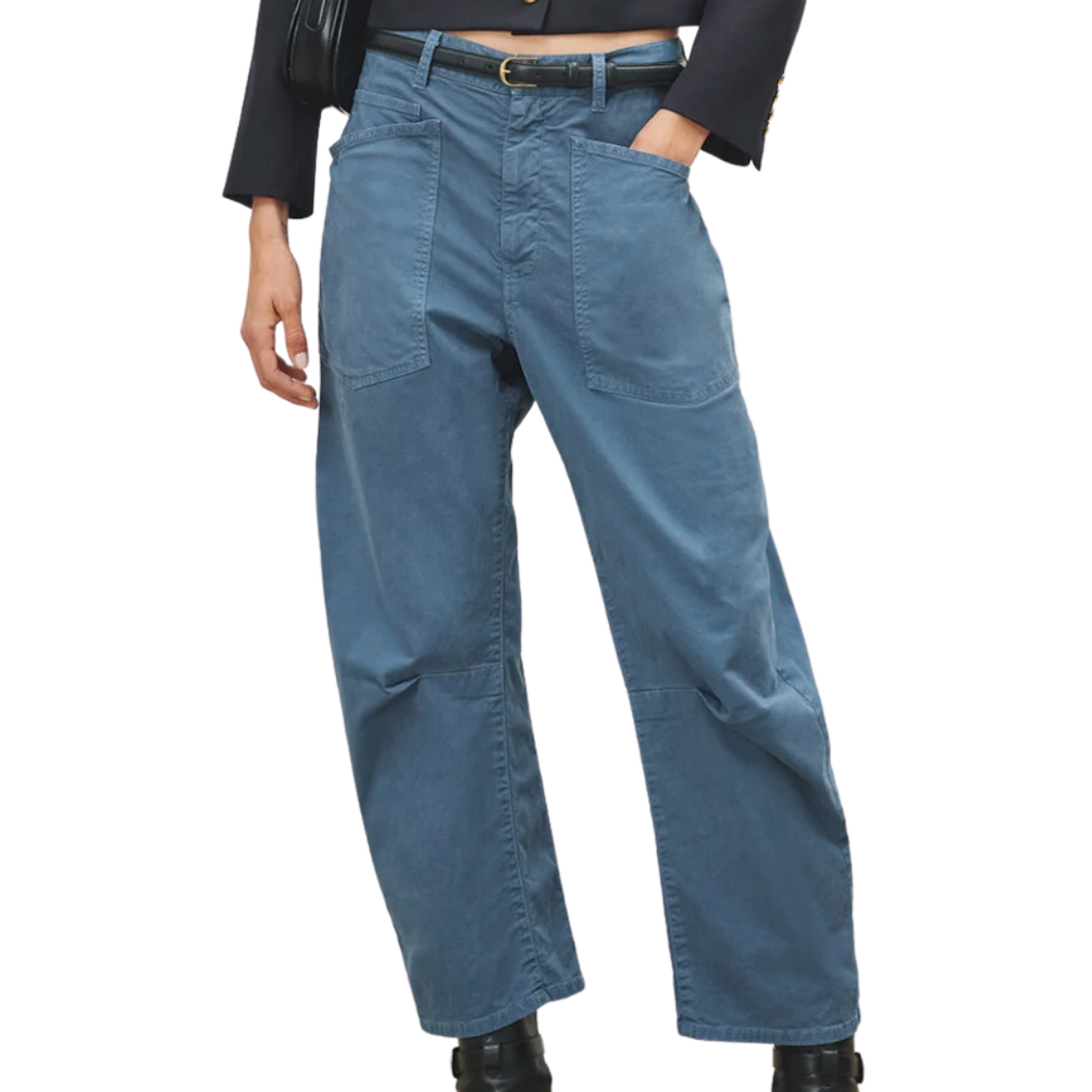 Shon cotton barrel-leg pants