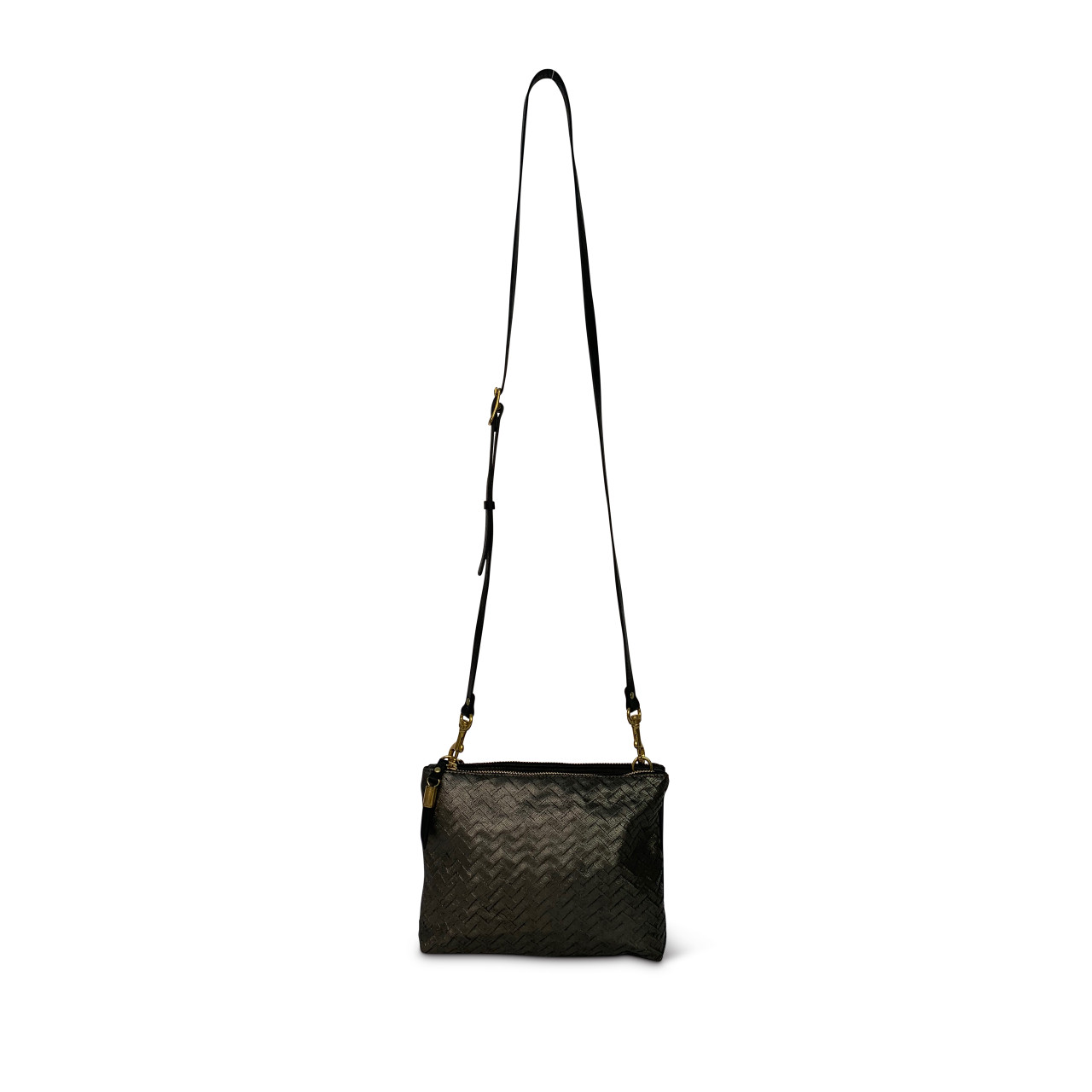 Leather crossbody bag pewter Clearance