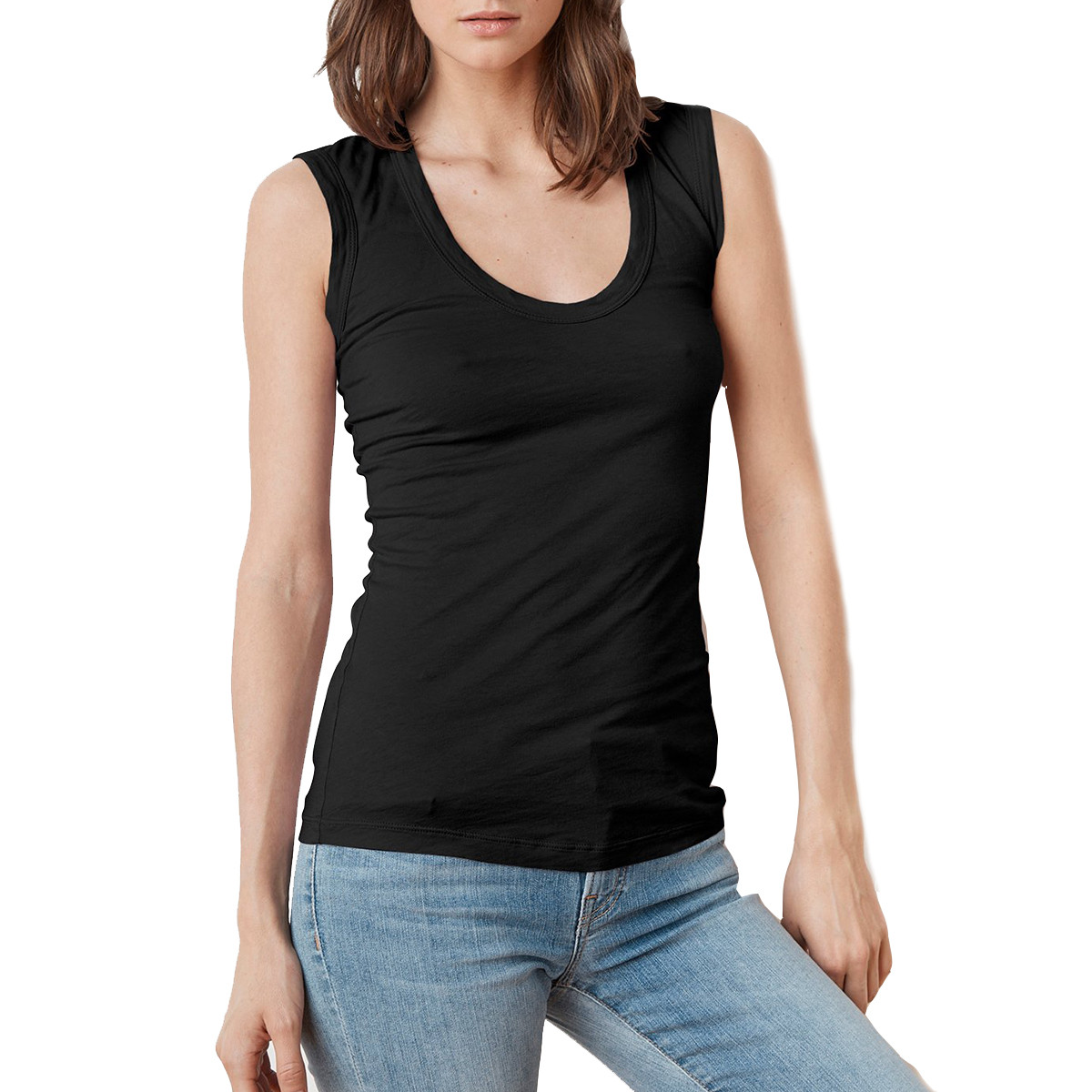 Estina Cotton Gauze Scoop Neck Tank COCO GOOSE