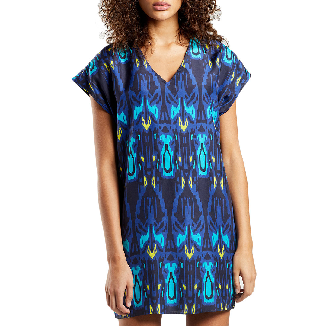 ikat silk dress