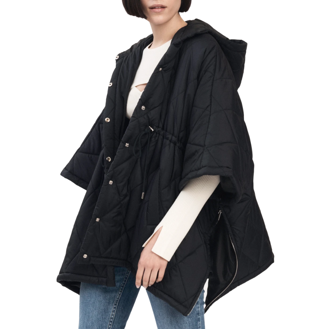 quilted poncho coat