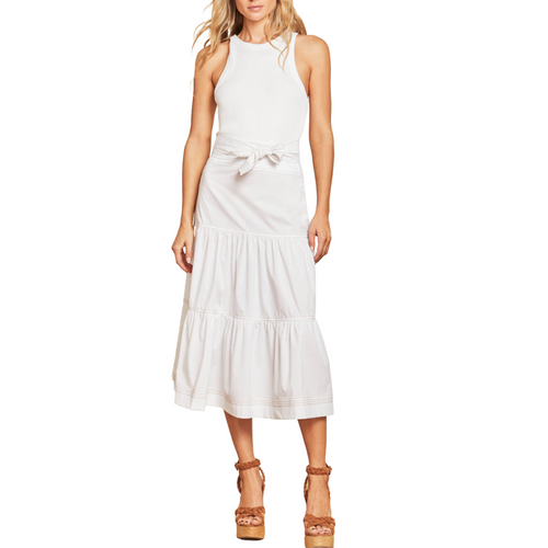 Austyn Tiered Dress in White 