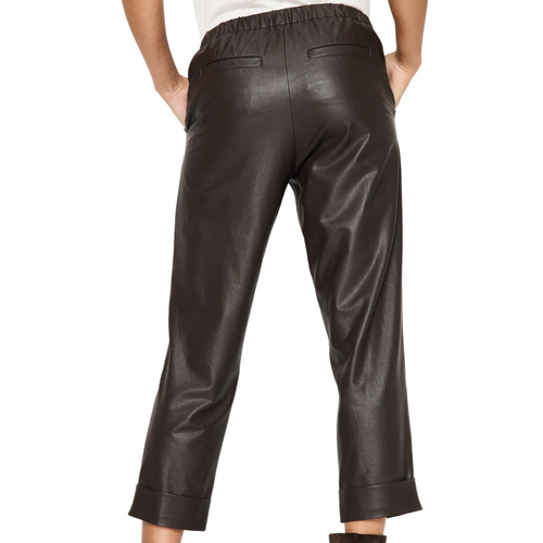 Westport Vegan Leather Pant in Timber