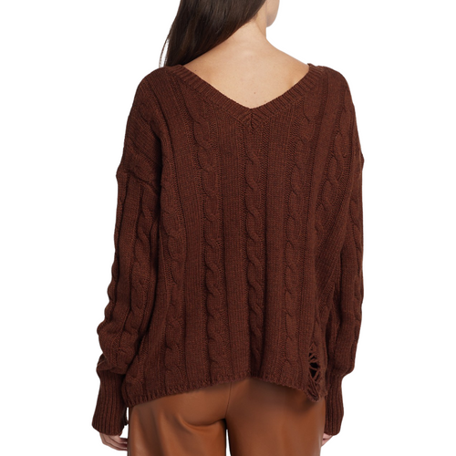 Everlyn Oversized Cable-Knit Sweater in Veneer