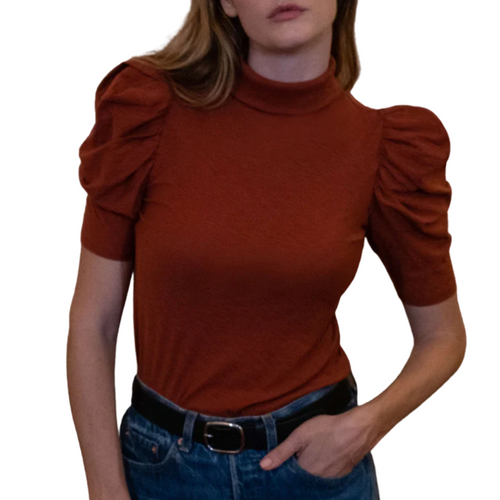 Dawn Turtleneck in Red Clay