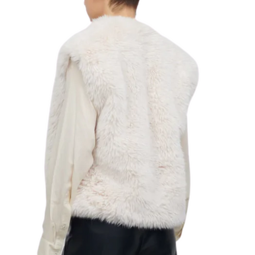 Safia Shaggy Gilet in Cream