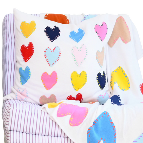 Patchwork Love Knit Pillow in Multi