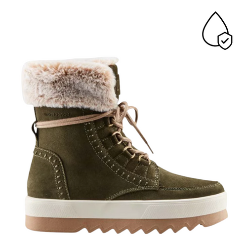 Vanetta Suede Waterproof Winter Boot in Olive