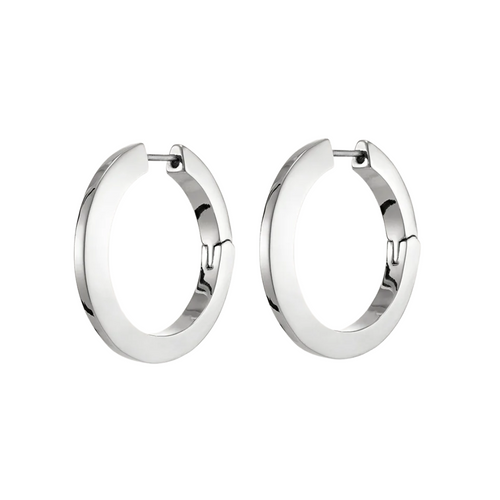 Toni Hinged Hoop Earrings in Silver