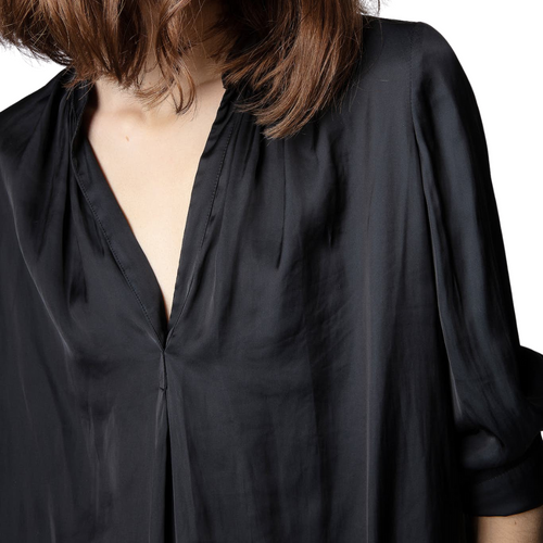 Tink Satin Blouse in Noir