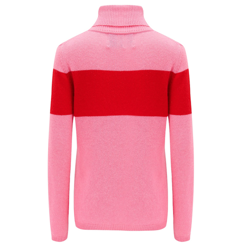 Ski Cashmere Roll Collar in Candy Red