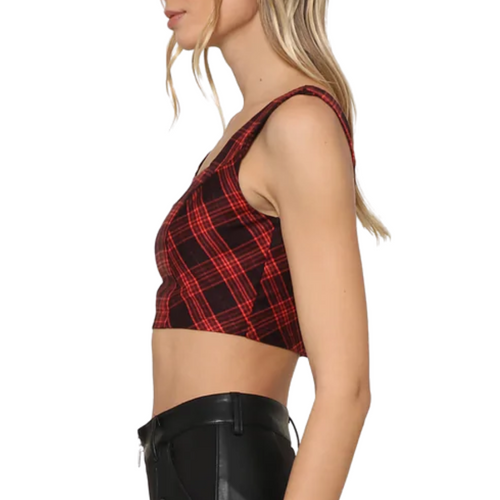 Orchard Crop Top in Red Plaid