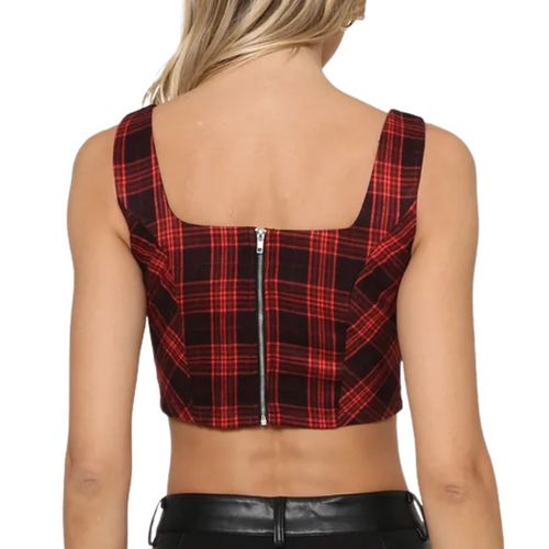 Orchard Crop Top in Red Plaid