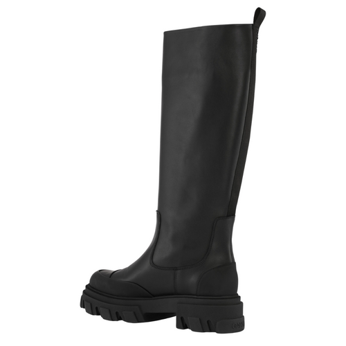 Cleated High Tubular Boots in Black