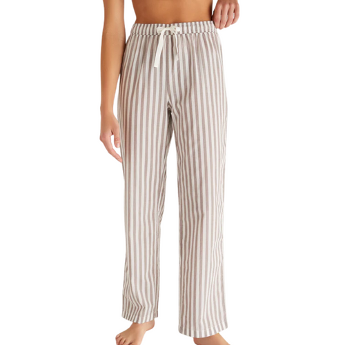 Classic Stripe PJ Pant in Dusty Taupe