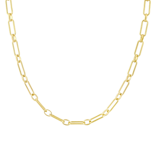 18" Triple Round and Oval Large Link in 14k Yellow Gold