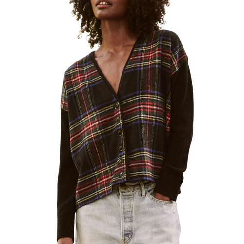 The Fire Side Cardigan in Hearth Plaid 