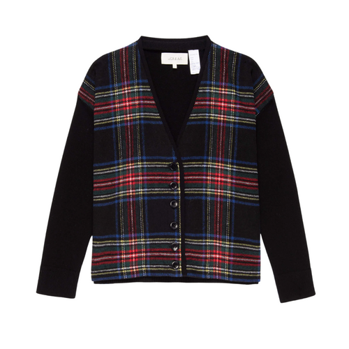 The Fire Side Cardigan in Hearth Plaid 