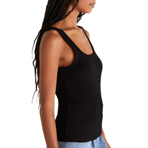 Audrey Rib Tank in Black