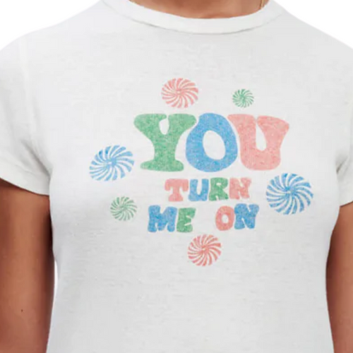 90s Baby "You Turn Me On" Tee in Vintage White