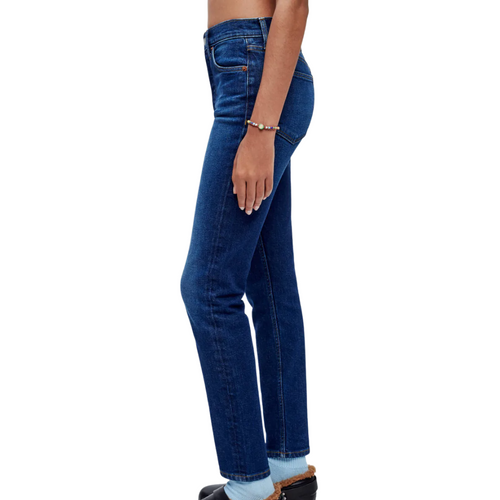 Comfort Stretch High Rise Ankle Crop in Deep Sapphire 