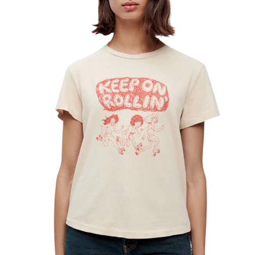 Classic "Keep on Rollin'" Tee in Latte