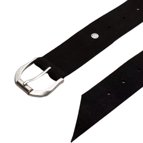 Floppy Suede Belt in Black Suede 