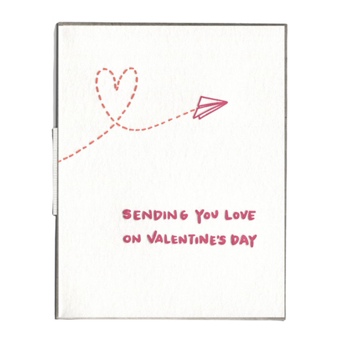 Paper Airplane Heart Card