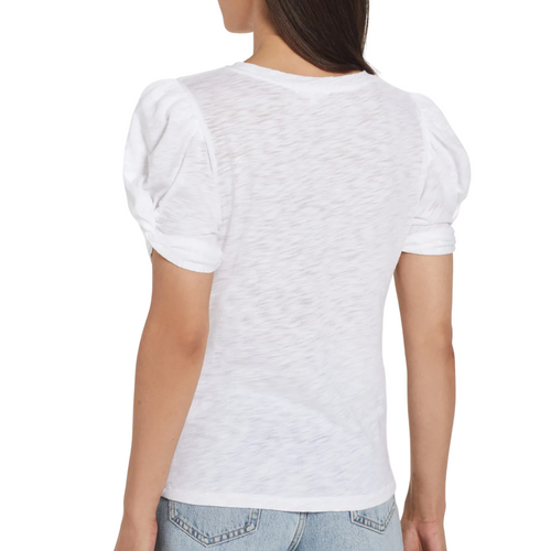 Mutton Sleeve Knot Tee in White