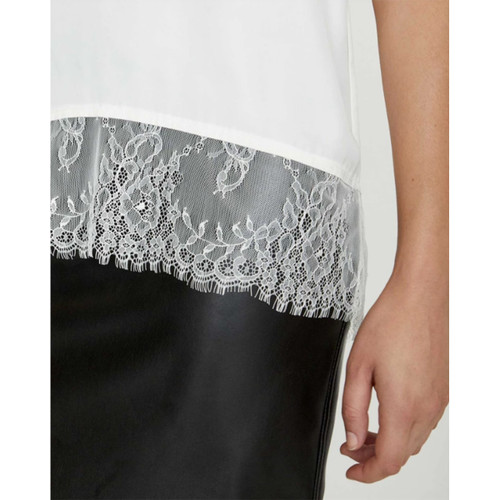 Lai Off-White Lace Trim Cami