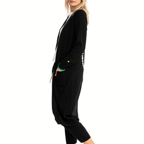 London Super Long Cardigan Oh Hi Happy in Black