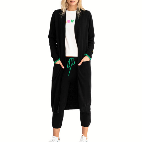 London Super Long Cardigan Oh Hi Happy in Black