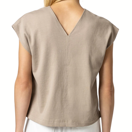 Double V-Neck Top in Raffia