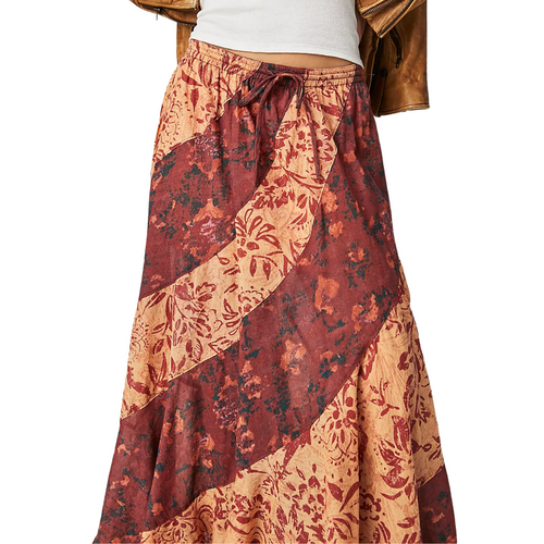 Jackie Maxi Skirt in Brick Combo