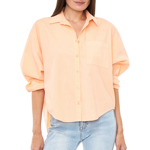 Sloane Oversized Button Down Shirt in Sherbet
