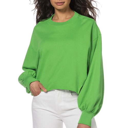 Easy Shirttail Sweatshirt in Bright Peridot 