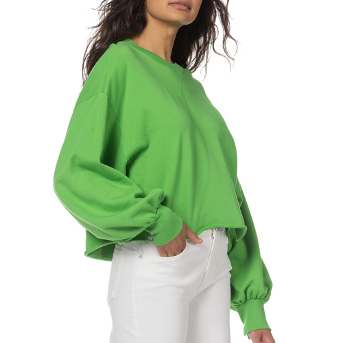 Easy Shirttail Sweatshirt in Bright Peridot 