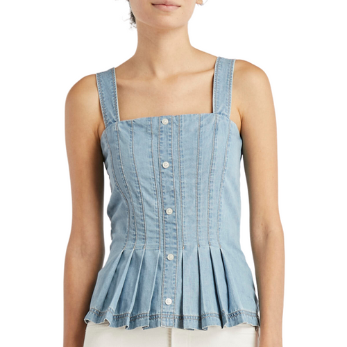 Laura Denim Top in Cold Water