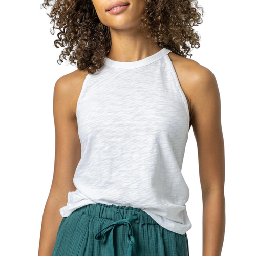 Halter Crewneck Tank in White