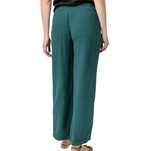 Smocked Waist Full Leg Pant in Sea Moss