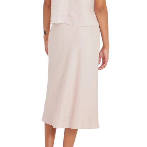 Rian Linen Skirt in Peony