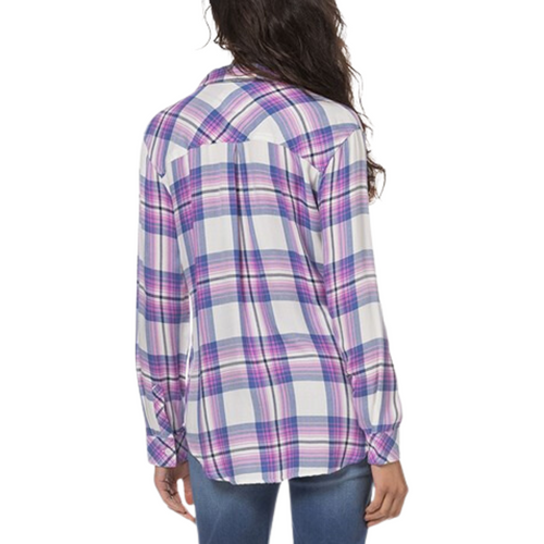 Hunter Shirt in White Denim Berry