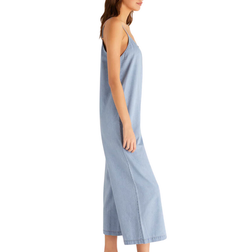 Long Walks Chambray Jumpsuit in Light Chambray 