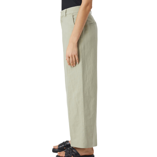 Barton Cotton & Linen Pants in Light Moss Green 