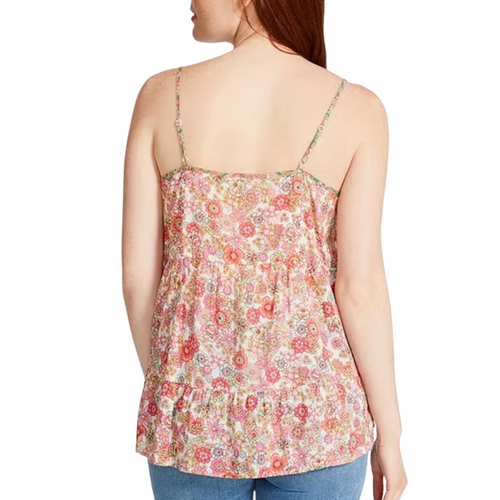 Marigold Top in White Ditsy Floral 