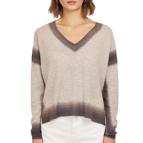 L/S V-Neck Gradient Edges in Fog/Neutral Combo 