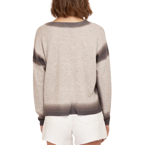 L/S V-Neck Gradient Edges in Fog/Neutral Combo 