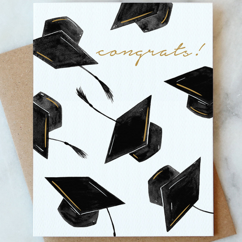 Grad Hats Congrats Card