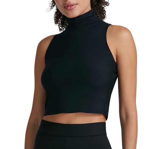 Butter Sleeveless Cropped Turtleneck in Black